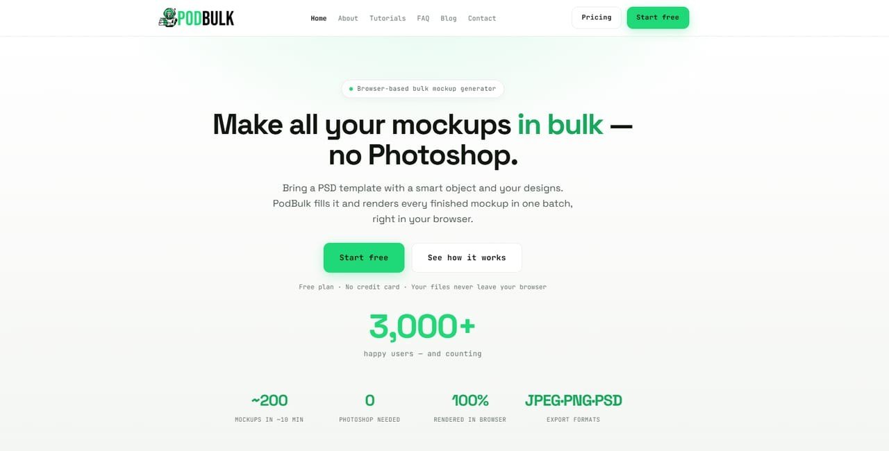PodBulk product website built by Cha3el